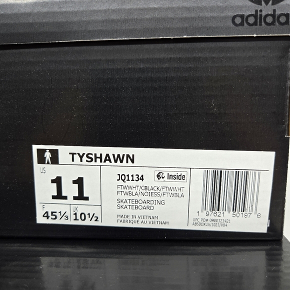 New adidas Tyshawn Mid 'Core Black Cloud White' JQ1134 Men's Shoes Size 11 - Picture 8 of 8